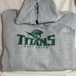 Gray Hoodie with Titans West Salem Logo 3x
